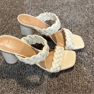 A New Day Cream Braided Heeled Sandals